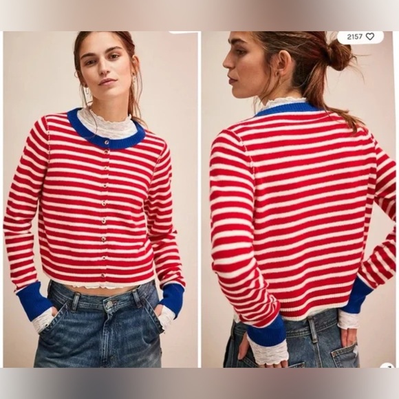 Free People Sweaters - Free People Nocturnal striped cardi, XS NWT